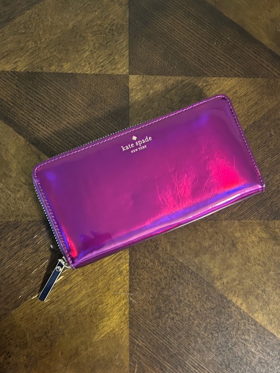kate spade Handbags - kate spade Holographic Magenta Zip-Around Wallet